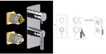 Внешняя часть смесителя «Daniel» Club ANC612D3KBCR хром