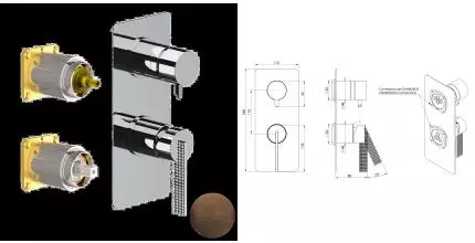 Внешняя часть смесителя «Daniel» Club ANC612D3KBOIL масляная бронза