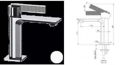 Смеситель для раковины «Daniel» Club ANC606N14 белый матовый Смеситель для раковины «Daniel» Club ANC606N14 белый матовый