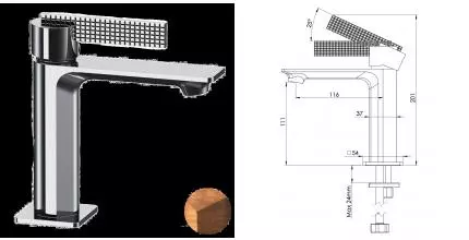 Смеситель для раковины «Daniel» Club ANC606N64 состаренная медь