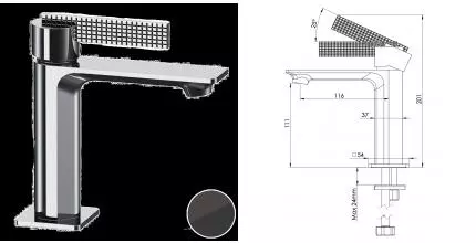 Смеситель для раковины «Daniel» Club ANC606NCF чёрный хром Смеситель для раковины «Daniel» Club ANC606NCF чёрный хром