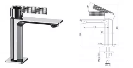 Смеситель для раковины «Daniel» Club ANC606NCR хром