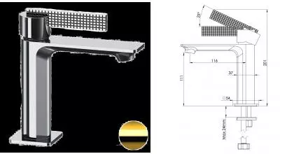 Смеситель для раковины «Daniel» Club ANC606NDO золото Смеситель для раковины «Daniel» Club ANC606NDO золото