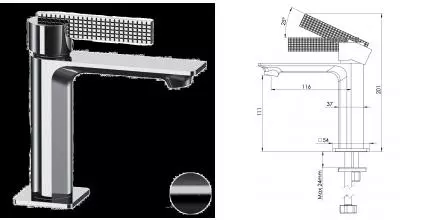 Смеситель для раковины «Daniel» Club ANC606NFZ брашированный чёрный хром Смеситель для раковины «Daniel» Club ANC606NFZ брашированный чёрный хром