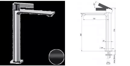 Смеситель для раковины «Daniel» Club ANC607B15 чёрный матовый