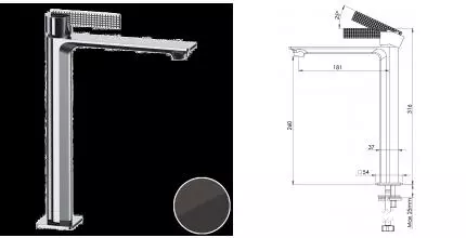 Смеситель для раковины «Daniel» Club ANC607BCF чёрный хром