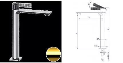 Смеситель для раковины «Daniel» Club ANC607BDO золото