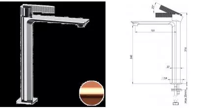 Смеситель для раковины «Daniel» Club ANC607BRP брашированная медь Смеситель для раковины «Daniel» Club ANC607BRP брашированная медь