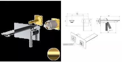 Внешняя часть смесителя «Daniel» Club ANC632KBDP глянцевое золото