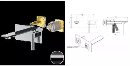 Внешняя часть смесителя «Daniel» Club ANC632KBFZ брашированный чёрный хром
