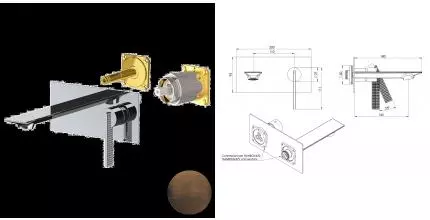 Внешняя часть смесителя «Daniel» Club ANC632KBOIL масляная бронза