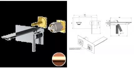 Внешняя часть смесителя «Daniel» Club ANC632KBRP брашированная медь