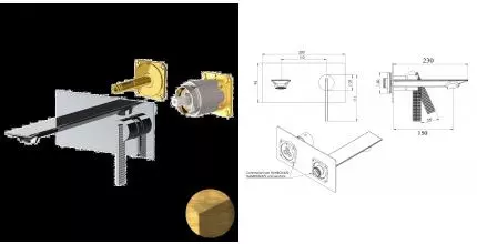 Внешняя часть смесителя «Daniel» Club ANC632LKB63 состаренная латунь