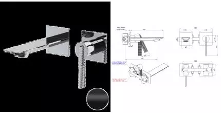 Смеситель для раковины «Daniel» Club ANC632P15 чёрный матовый