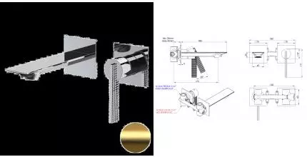 Смеситель для раковины «Daniel» Club ANC632PDP брашированное золото Смеситель для раковины «Daniel» Club ANC632PDP брашированное золото