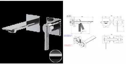 Смеситель для раковины «Daniel» Club ANC632PFZ брашированный чёрный хром