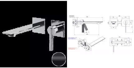 Смеситель для раковины «Daniel» Club ANC632PL15 чёрный матовый