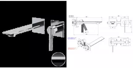 Смеситель для раковины «Daniel» Club ANC632PLFZ брашированный чёрный хром