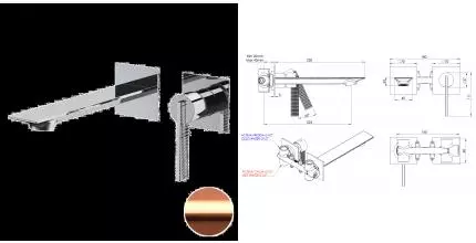 Смеситель для раковины «Daniel» Club ANC632PLRP брашированная медь Смеситель для раковины «Daniel» Club ANC632PLRP брашированная медь