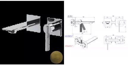 Смеситель для раковины «Daniel» Club ANC632POM состаренная матовая латунь