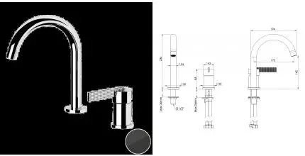 Смеситель для раковины «Daniel» Club ANC655CF чёрный хром Смеситель для раковины «Daniel» Club ANC655CF чёрный хром