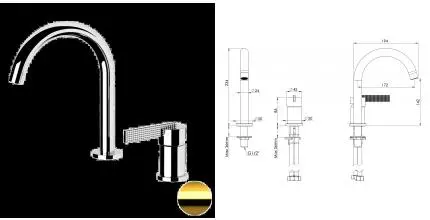 Смеситель для раковины «Daniel» Club ANC655DO золото
