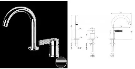 Смеситель для раковины «Daniel» Club ANC655FZ брашированный чёрный хром Смеситель для раковины «Daniel» Club ANC655FZ брашированный чёрный хром