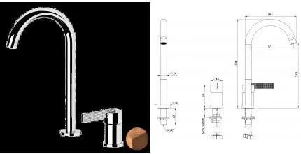 Смеситель для раковины «Daniel» Club ANC655L64 состаренная медь Смеситель для раковины «Daniel» Club ANC655L64 состаренная медь