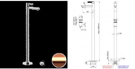Смеситель для раковины «Daniel» Club ANC688RP с донным клапаном брашированная медь