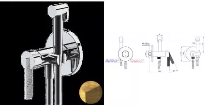 Смеситель с гигиеническим душем «Daniel» Club ANC645BP4DC63 состаренная латунь