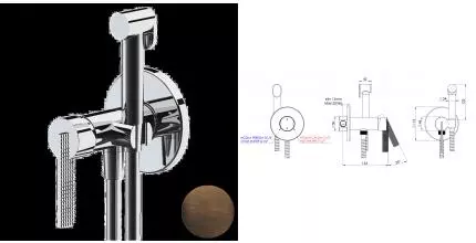 Смеситель с гигиеническим душем «Daniel» Club ANC645BP4DCOIL масляная бронза Смеситель с гигиеническим душем «Daniel» Club ANC645BP4DCOIL масляная бронза