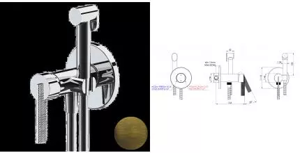 Смеситель с гигиеническим душем «Daniel» Club ANC645BP4DCOM состаренная матовая латунь Смеситель с гигиеническим душем «Daniel» Club ANC645BP4DCOM состаренная матовая латунь