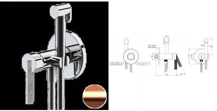 Смеситель с гигиеническим душем «Daniel» Club ANC645BP4DCRP брашированная медь Смеситель с гигиеническим душем «Daniel» Club ANC645BP4DCRP брашированная медь