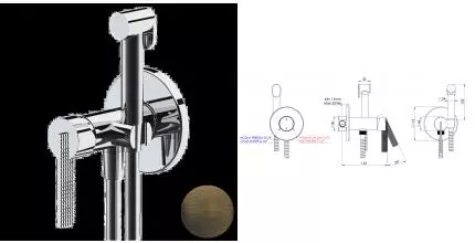 Смеситель с гигиеническим душем «Daniel» Club ANC645BP4DCSM латунь сан-марко