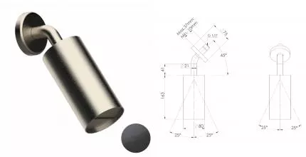 Верхний душ «Daniel» Steel SS1A578LPCA брашированный чёрный