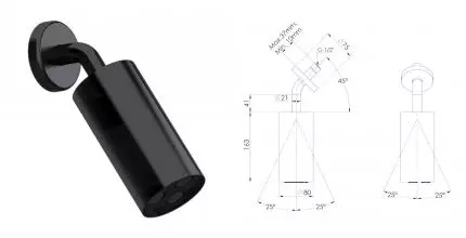 Верхний душ «Daniel» Steel SS1A578LPN брашированный чёрный Верхний душ «Daniel» Steel SS1A578LPN брашированный чёрный