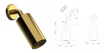 Верхний душ «Daniel» Steel SS2A578LPN брашированная латунь Верхний душ «Daniel» Steel SS2A578LPN брашированная латунь
