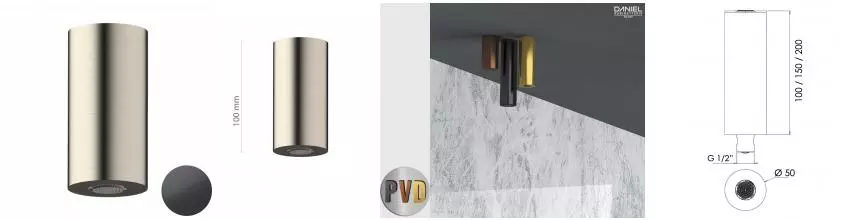 Верхний душ «Daniel» Steel SS1A578PECM10 брашированный чёрный