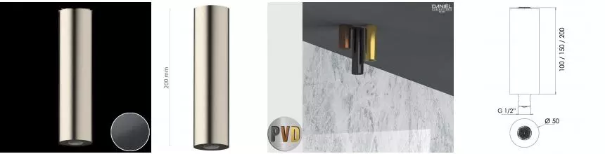 Верхний душ «Daniel» Steel SS1A578PECM20 брашированный чёрный Верхний душ «Daniel» Steel SS1A578PECM20 брашированный чёрный