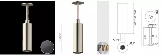 Верхний душ «Daniel» Steel SS1A578PELCM15 брашированный чёрный Верхний душ «Daniel» Steel SS1A578PELCM15 брашированный чёрный