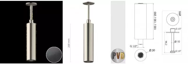 Верхний душ «Daniel» Steel SS1A578PELCM20 брашированный чёрный Верхний душ «Daniel» Steel SS1A578PELCM20 брашированный чёрный