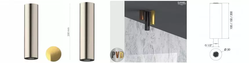 Верхний душ «Daniel» Steel SS2A578PECM20 брашированная латунь