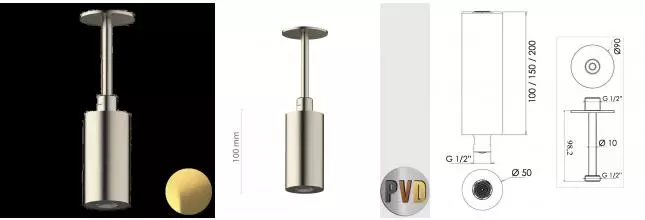 Верхний душ «Daniel» Steel SS2A578PELCM10 брашированная латунь Верхний душ «Daniel» Steel SS2A578PELCM10 брашированная латунь