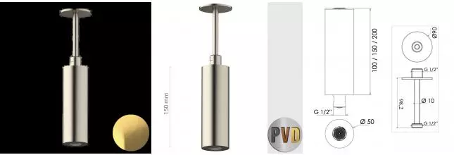 Верхний душ «Daniel» Steel SS2A578PELCM15 брашированная латунь Верхний душ «Daniel» Steel SS2A578PELCM15 брашированная латунь