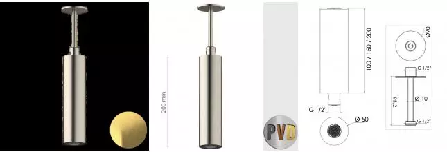 Верхний душ «Daniel» Steel SS2A578PELCM20 брашированная латунь Верхний душ «Daniel» Steel SS2A578PELCM20 брашированная латунь