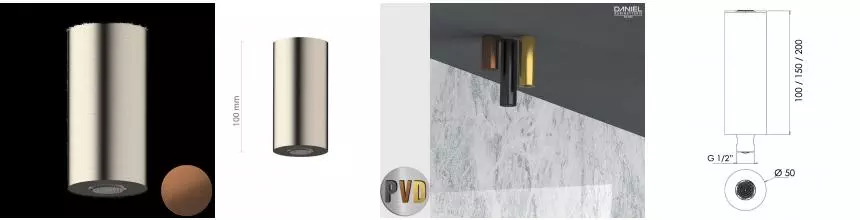 Верхний душ «Daniel» Steel SS3A578PECM10 брашированная медь