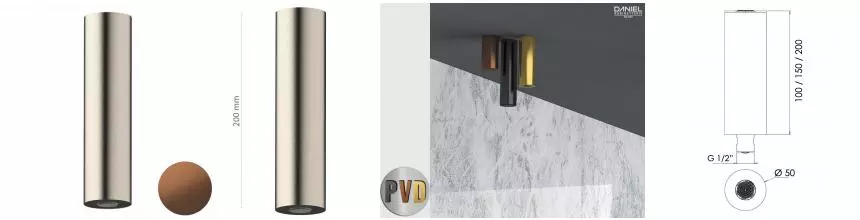 Верхний душ «Daniel» Steel SS3A578PECM20 брашированная медь