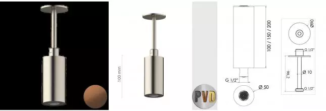 Верхний душ «Daniel» Steel SS3A578PELCM10 брашированная медь Верхний душ «Daniel» Steel SS3A578PELCM10 брашированная медь