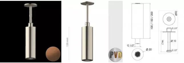 Верхний душ «Daniel» Steel SS3A578PELCM15 брашированная медь Верхний душ «Daniel» Steel SS3A578PELCM15 брашированная медь