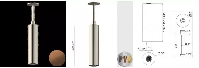 Верхний душ «Daniel» Steel SS3A578PELCM20 брашированная медь Верхний душ «Daniel» Steel SS3A578PELCM20 брашированная медь